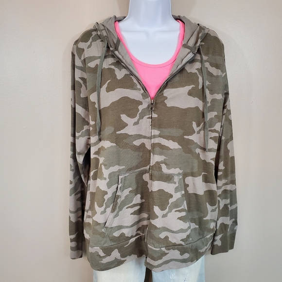 Sonoma Camouflage Cotton Lightweight Zip Up Hoodie - Picture 3 of 7